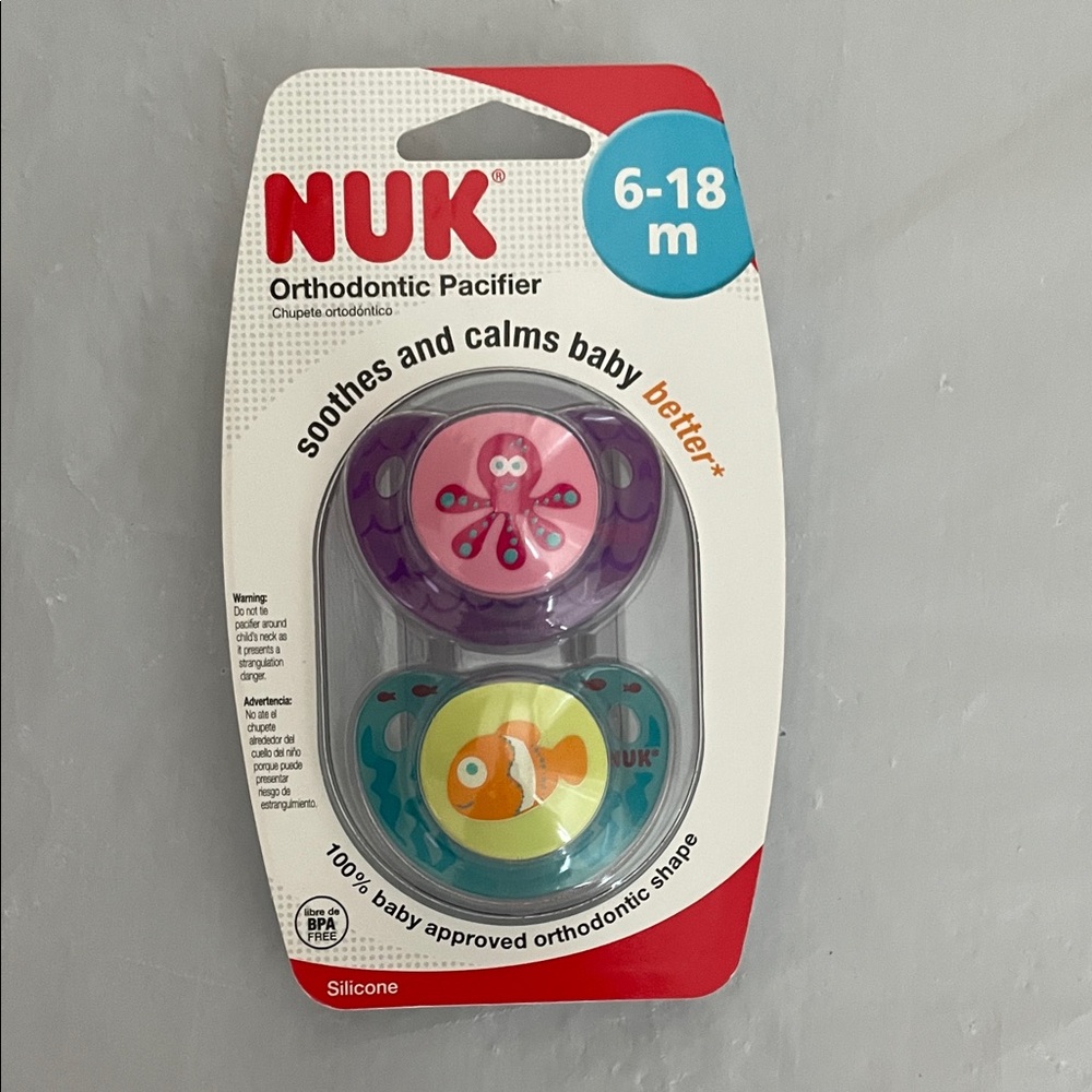 NUK Orthodontic Pacifier Set - Purple and Blue New